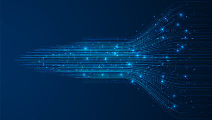 Technology background. Big data visualization concept. Information artificial neural network
