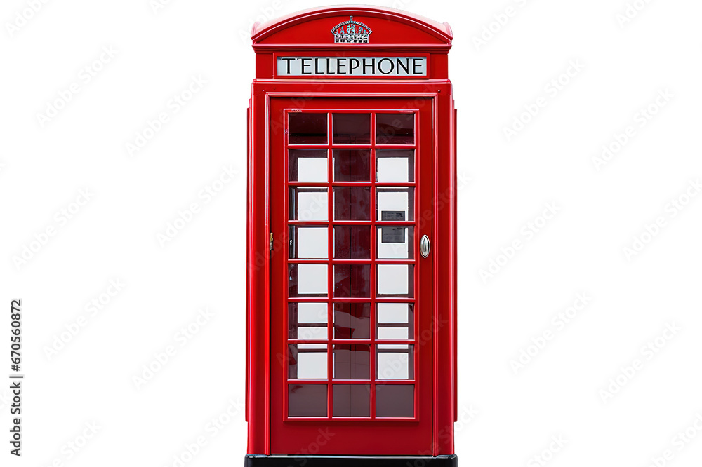 red telephone box isolated on a Transparent background. Generative AI ...
