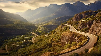 Poster - mountain road in the mountains