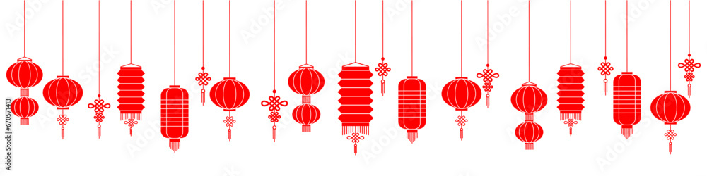chinese new year. Chinese lanterns vector with transparent background ...
