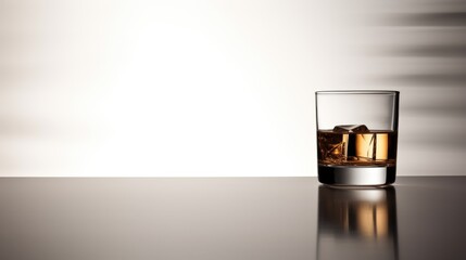 Sticker - A glass of whiskey sitting on a table, AI