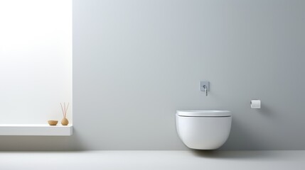 Sticker - A modern bathroom with a toilet and sink, AI