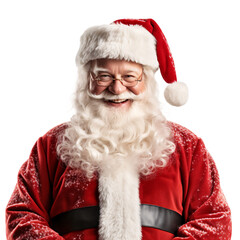 Portrait of a cheerful Santa Claus isolated on white background