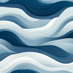 Aufkleber - Serene Minimalist Waves Pattern