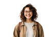 Portrait of Trendy University Student Female on Transparent Background
