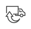 © PaleStudio - Truck delivery related icon outline and linear symbol.