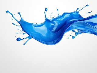 Canvas Print - blue paint splash on white background
