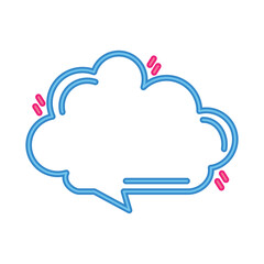 Poster - neon shape cloud speech