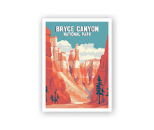 Bryce Canyon National Parks Illustration Art.