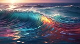 Fototapeta Morze - Rainbow waves