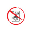 © Md Ayub Ali Khan - Not use Washing machine icon flat style red line art. Forbidden Clothes dryer, washer or Laundry Vector design template on white background.