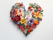 Heart of flowers. Floral design on background..