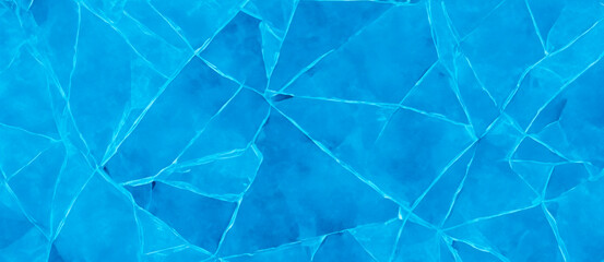 Abstract ice texture background with translucent triangles in light blue colors. Blue abstract background of squares and Abstract background in the form of polygons with blue white gradient copy space