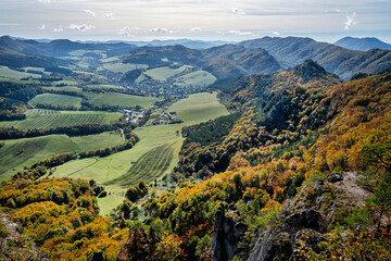 Canvas Print - Seasonal natural scene, Sulov rocks, Slovakia