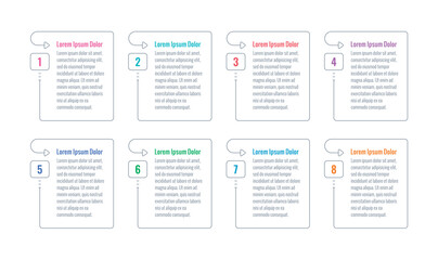 eight steps infographic template. geometric informational template. infographic template for internet, business, web, magazine, annual report