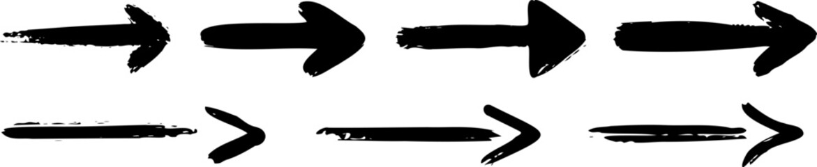 Poster - Set of vector grunge arrows. Set of black hand drawn arrows on a transparent background. Hand drawn arrows. Vector EPS 10