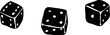 © Ada - A board game, poker dice, a black and white freehand drawing, a cube in different angles. Vector element.