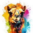 water color camel paint splash illustration generative ai