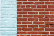 Vintage red and light blue brick wall background
