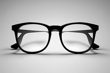 Wall Mural - Black glasses on a gray background