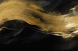 © Pixel Alchemy - Elegant Abstract Acrylic Painting:on Dark Background with Gold Brush Strokes.