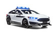 police car isolated on transparent background