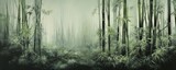 Fototapeta Sypialnia - painting of bamboo trees Generative AI
