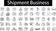 Simple Set of Delivery Related Vector Line Icons. Contains such Icons as Priority Shipping, Express Delivery, Tracking Order. Transportation shipment