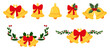 Collection of Christmas bells. Vector graphics