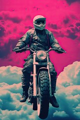 Poster - a person on a motorcycle