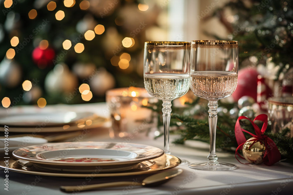 Table Severs Holiday Table Servers. Photo from the side of the arrangement of plates ...