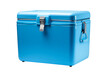 A Portable Blue Fridge box isolated on transparent background, Generative Ai