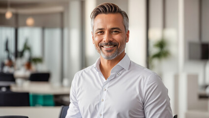 Wall Mural - Portrait of an adult businessman in the office