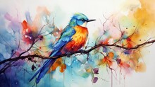 Lose Yourself In The Mesmerizing World Of Watercolor As It Brings Birds To Life With Vibrant Hues.