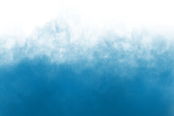 Wall Mural - Rising blue smoke on transparent white background