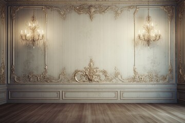 Poster - elegant retro-styled empty interior room. 