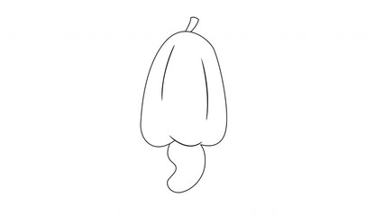 Sticker - Animation forms a sketch of a cashew fruit icon