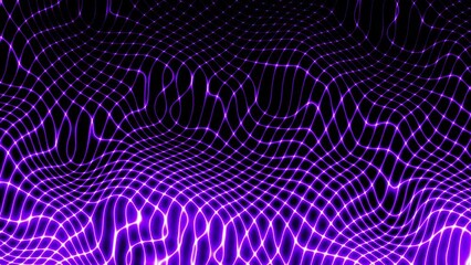 Aufkleber - Technology digital wave background concept. Beautiful motion waving neon lines. Cyber or technology background.
