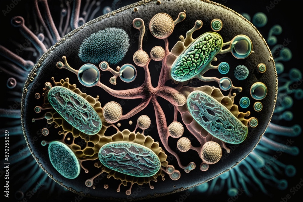 Stock-Illustration „Bacteria, microscopic unicellular organisms ...