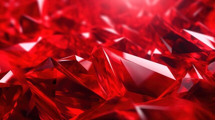 3D illustration of red crystal background.