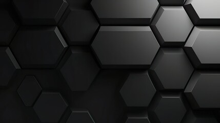 Wall Mural - Abstract black texture background hexagon