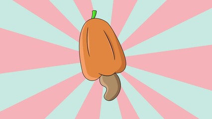 Sticker - Animated cashew icon with a rotating background