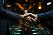 A handshake between business partners as a sign of trust, illustrating ethical business practices. Generative Ai.