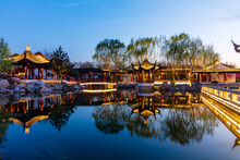 Chinese Traditional Buildings At Night