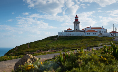 Wall Mural - Scenic view of Cabo da Roca (Cape Roca) Lighthouse - westernmost extent of continental Europe, Portugal