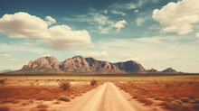 Mountain Desert Texas Background Landscape. Wild West Western Adventure Explore Inspirational Vibe