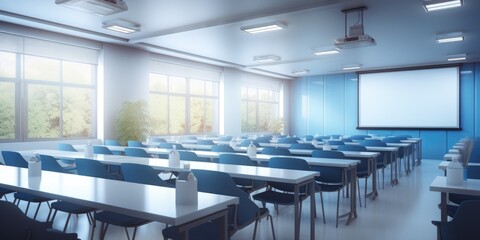 conference room or seminar meeting room in business event. academic classroom training course in lec