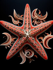 Wall Mural - Cut Paper Art of a Starfish