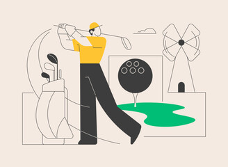 Sticker - Golf abstract concept vector illustration.