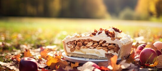 Sticker - Autumn themed pie made with sour cream and apple ingredients